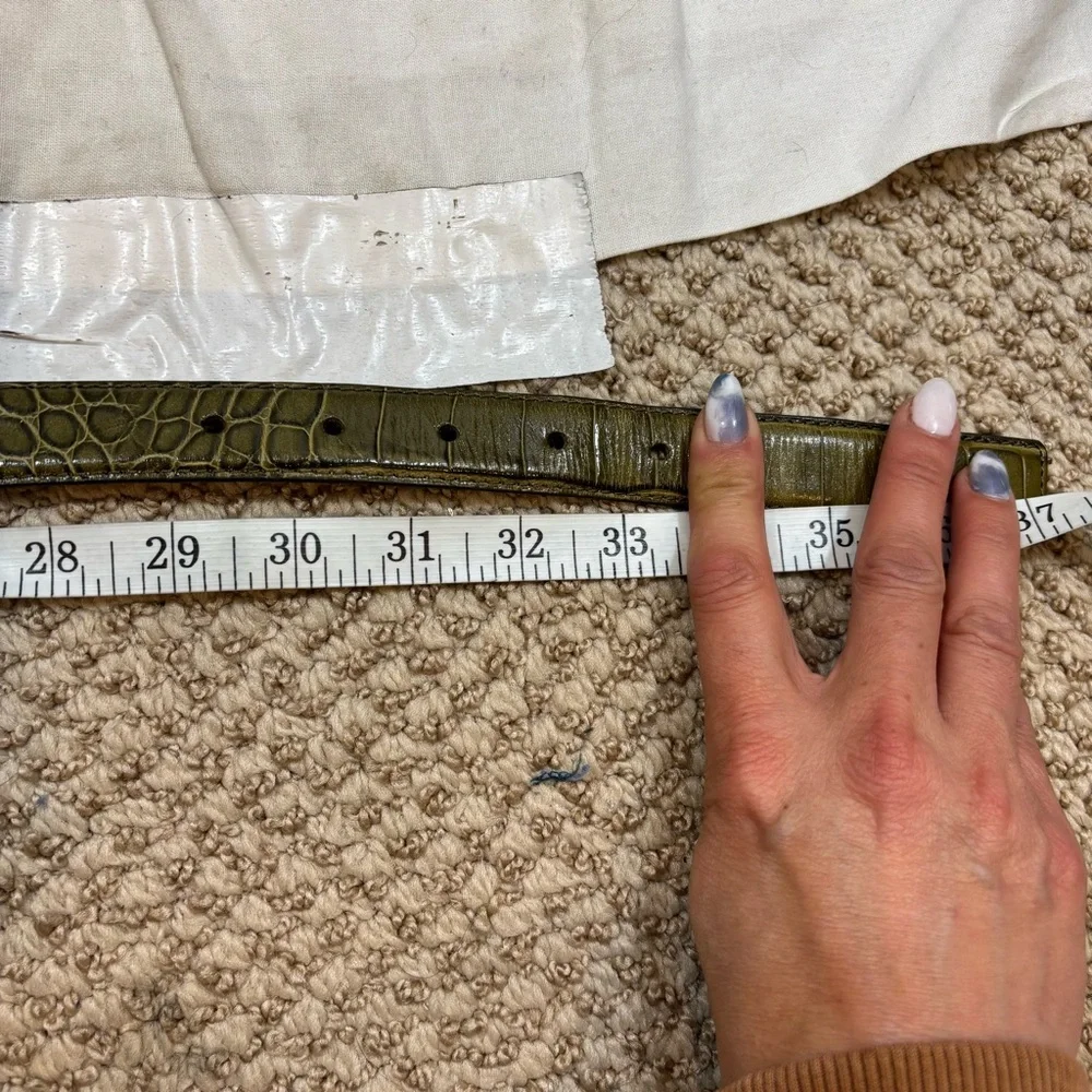 Vintage Ladies Via‎ Spiga Brand Genuine Leather Belt Green Size Medium